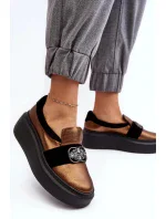 Dámské polobotky 2697 model 188500 Černo-bronzová - Laura Messi Dámské polobotky 2697 model 188500 Černo-bronzová - Laura Messi