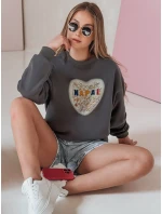 Dámská oversize mikina se srdcem SERDUCHOVA graphite FashionStreet BY1441 Dámská oversize mikina se srdcem SERDUCHOVA graphite FashionStreet BY1441