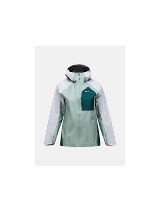 Dámská bunda PEAK PERFORMANCE W Trail Hipe 3L Shell Jacket, zelená barva Dámská bunda PEAK PERFORMANCE W Trail Hipe 3L Shell Jacket, zelená barva