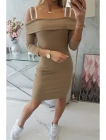 Velbloudí šaty se širokými ramínky Velbloudí šaty se širokými ramínky