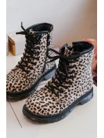 Dětské Botky Ocílené s Zipem Bežové Goopy