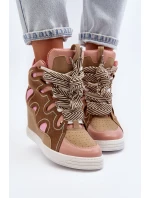 Dámské tenisky na podpatku růžové Leoppa Dámské tenisky na podpatku růžové Leoppa