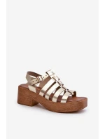 Zazoo 40410 Dámské kožené sandály Zlaté