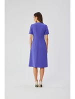 S361 Šaty se záhyby na bocích - fialové S361 Šaty se záhyby na bocích - fialové