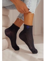 Milena ponožky 1115 Ažurové s mašlí pro ženy 37-41