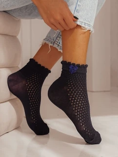 Milena ponožky 1115 Ažurové s mašlí pro ženy 37-41