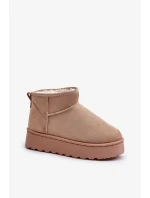 Sněhule Dámské Na Platformě Zateplené Kožíškem Béžové Xamella Sněhule Dámské Na Platformě Zateplené Kožíškem Béžové Xamella