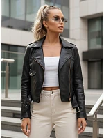 Dámská bunda z ekokůže na zip ramones černá FashionStreet TY5648 Dámská bunda z ekokůže na zip ramones černá FashionStreet TY5648