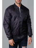 Černá pánská bunda typu "bomber" s prošívanou podšívkou (AK95-1) Černá pánská bunda typu "bomber" s prošívanou podšívkou (AK95-1)