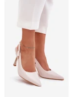 Lakované Lodičky S Otevřenou Patou A Špičatými Špičkami Světle Béžové Rivori Lakované Lodičky S Otevřenou Patou A Špičatými Špičkami Světle Béžové Rivori