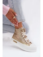 Dámské tenisky na platformě se zlatými přezkami Gracella