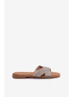 Dámské ploché stříbrné s kamínky Zinnia