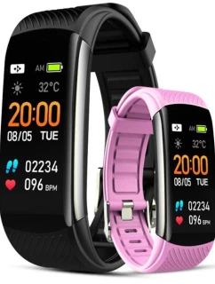 GIEWONT Smartwatch Black and Pink 2 Stripes GW200-4