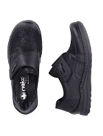 Dámské polobotky s suchým zipem, pohodlné, černé, Rieker 48954-00 Dámské polobotky s suchým zipem, pohodlné, černé, Rieker 48954-00