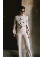 S420 Kombinéza s volánem - béžová