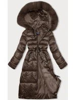 Vypasovaná hnědá dámská zimní bunda S'west (B8207-B8282-14)