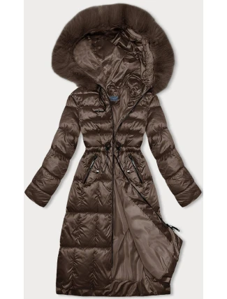 Vypasovaná hnědá dámská zimní bunda S'west (B8207-B8282-14)