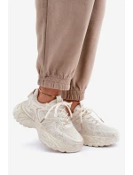 Dámské Tenisky S Odrbanými Na Platformě Béžové Seladwen