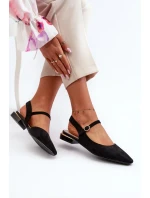 Dámské baleríny na nízkém podpatku s otevřenými podpatky Sergio Leone Black Dámské baleríny na nízkém podpatku s otevřenými podpatky Sergio Leone Black