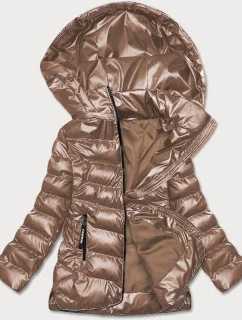 Světle hnědá prošívaná bunda pro přechodné období (BR9790-46)