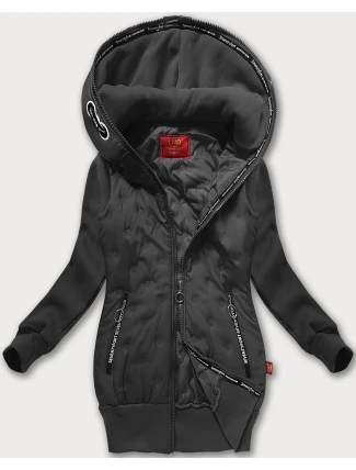 Dámská mikino-bunda v grafitové barvě s kapucí LHD (AMG-162A) Dámská mikino-bunda v grafitové barvě s kapucí LHD (AMG-162A)