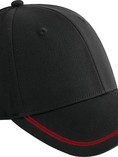 Beechfield B 166R 6 panelová kšiltovka "Match Day" 53.166R black/red