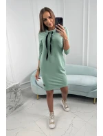 Šaty vázané u krku tmavě mátové