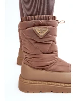 Dámské sněhule na tlusté podešvi tmavě béžové Lureta