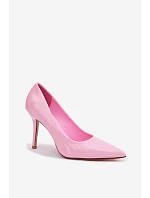 Klasické lakované lodičky z umělé kůže růžové Odira