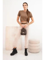 Dámské kalhoty s páskem kordové béžové Dámské kalhoty s páskem kordové béžové