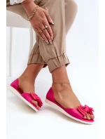 Dámské gumové baletky s mašlí Fuksja Georia