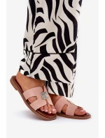 Ploché Pantofle S Vystřižením A Dekorací Špinavě Růžová Bohalis