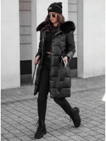 Dámská zimní bunda STYLOWQ dlouhá prošívaná s kožešinou černá FashionStreet TY4631