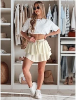 Mini sukně s volánem FALBELA ecru FashionStreet CY0493