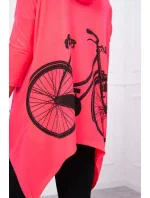 Mikina s potiskem kola růžová neonová