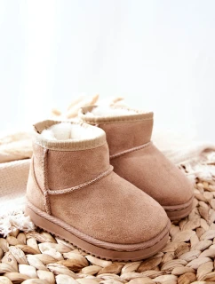 Dětské Teplé Sněhule Semišové béžové Gooby