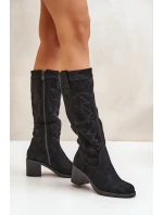 Dámské Kozačky Na Podpatku Před Koleno Černé Erisorae Dámské Kozačky Na Podpatku Před Koleno Černé Erisorae