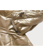 Zlatá dámská lesklá bunda (2021-02BIG)