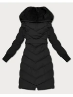 Černá zimní bunda s kožešinovým límcem S'west (R8500-1)