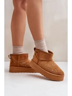 Sněhule se zdobením na platformě Big Star OO274A104 Camel