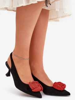 Zamkové elegantní lodičky na jehlovém podpatku CheBello 4666 černé