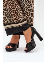 Dámské Sandály Na Podpatku A Platformě Eko Kůže Bílé Lomman