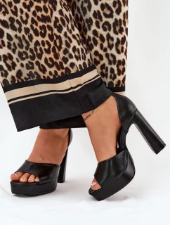 Dámské Sandály Na Podpatku A Platformě Eko Kůže Bílé Lomman