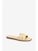 Dámské ploché pantofle s pásky žluté Marissae