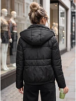 Dámská prošívaná bunda s kapucí, černá, FashionStreet TY5857 Dámská prošívaná bunda s kapucí, černá, FashionStreet TY5857