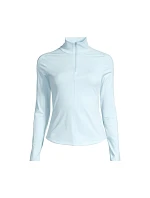 Dámské tričko CASALL Serene Half Zip Long Sleeve, modrá barva Dámské tričko CASALL Serene Half Zip Long Sleeve, modrá barva