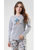 Dámské pyžamo dlouhé Tygřík šedé - Vienetta