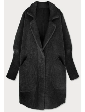 Černý vlněný přehoz přes oblečení typu "alpaka" (7108)