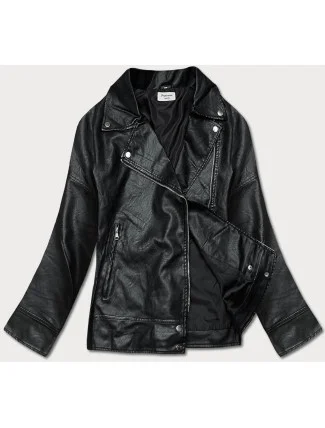 Černá bunda ramoneska s límcem (HM25) Černá bunda ramoneska s límcem (HM25)