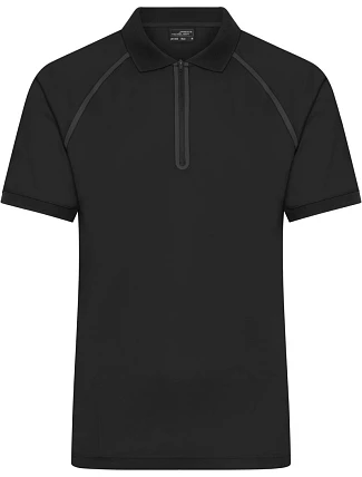 Daiber JN 1308 Pánské piqué polo se zipem 02.1308 black/black